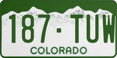 CO license plate 187TUW