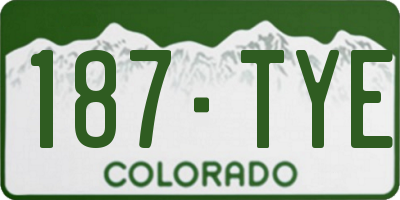 CO license plate 187TYE