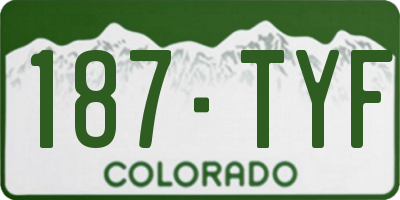 CO license plate 187TYF