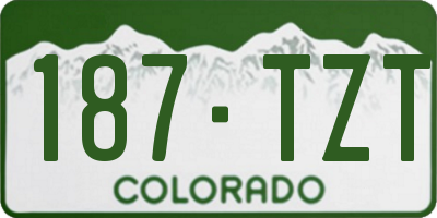 CO license plate 187TZT