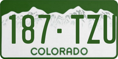 CO license plate 187TZU