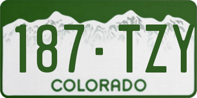 CO license plate 187TZY