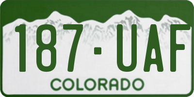 CO license plate 187UAF