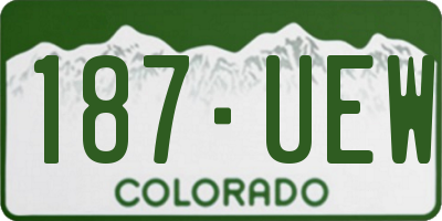 CO license plate 187UEW