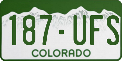 CO license plate 187UFS