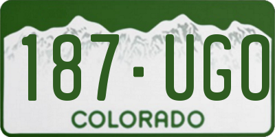 CO license plate 187UGO