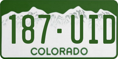 CO license plate 187UID