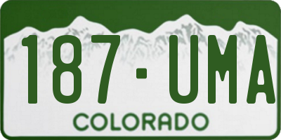 CO license plate 187UMA