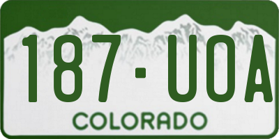 CO license plate 187UOA