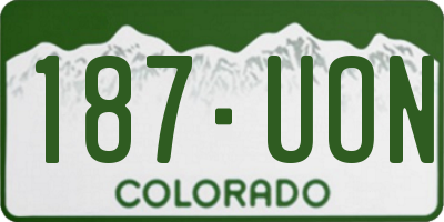 CO license plate 187UON