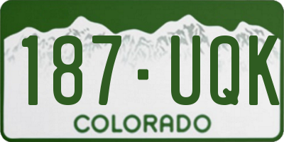CO license plate 187UQK