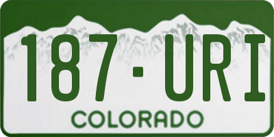 CO license plate 187URI