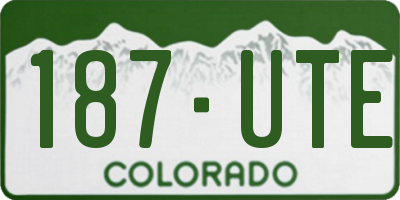 CO license plate 187UTE