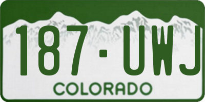 CO license plate 187UWJ