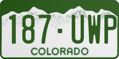 CO license plate 187UWP
