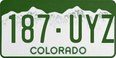 CO license plate 187UYZ