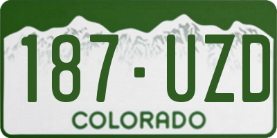 CO license plate 187UZD