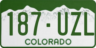CO license plate 187UZL