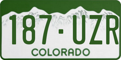 CO license plate 187UZR
