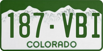 CO license plate 187VBI