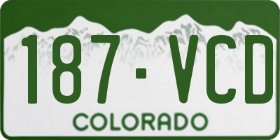CO license plate 187VCD