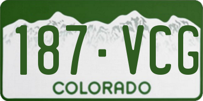 CO license plate 187VCG