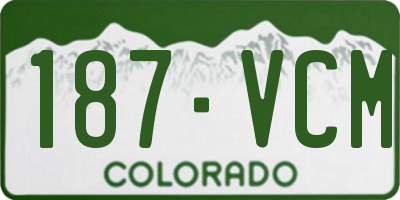 CO license plate 187VCM