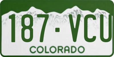 CO license plate 187VCU