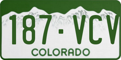 CO license plate 187VCV