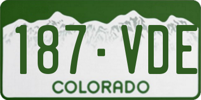 CO license plate 187VDE