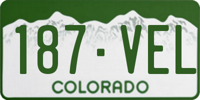 CO license plate 187VEL