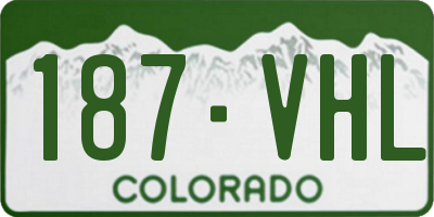 CO license plate 187VHL