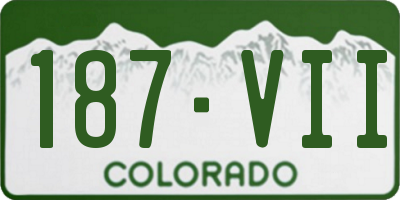 CO license plate 187VII