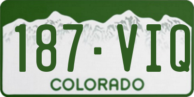 CO license plate 187VIQ