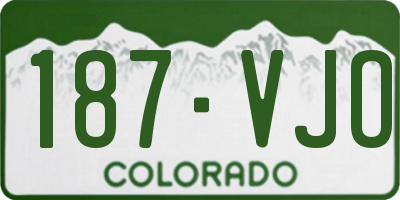 CO license plate 187VJO