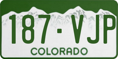 CO license plate 187VJP