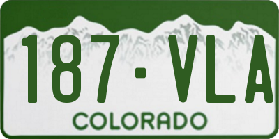 CO license plate 187VLA