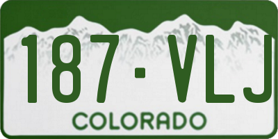 CO license plate 187VLJ