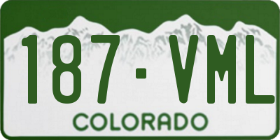 CO license plate 187VML