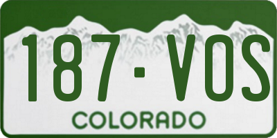 CO license plate 187VOS