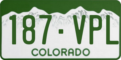 CO license plate 187VPL