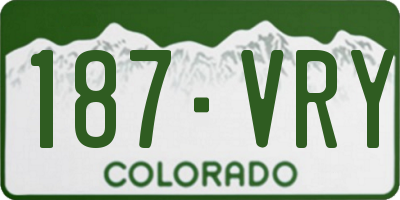 CO license plate 187VRY
