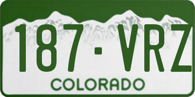 CO license plate 187VRZ