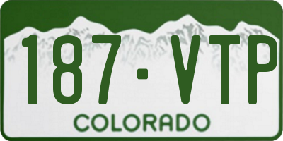 CO license plate 187VTP