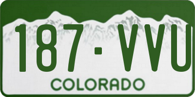 CO license plate 187VVU