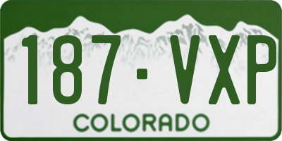 CO license plate 187VXP