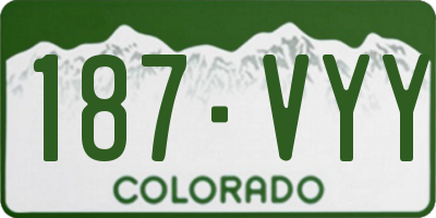 CO license plate 187VYY
