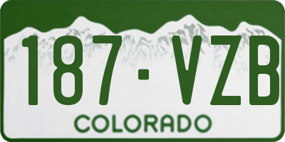 CO license plate 187VZB