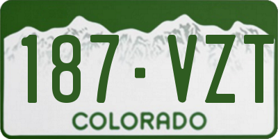 CO license plate 187VZT