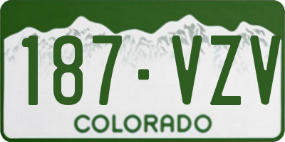 CO license plate 187VZV